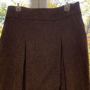 Brooks Brothers brown wool tweed lined skirt